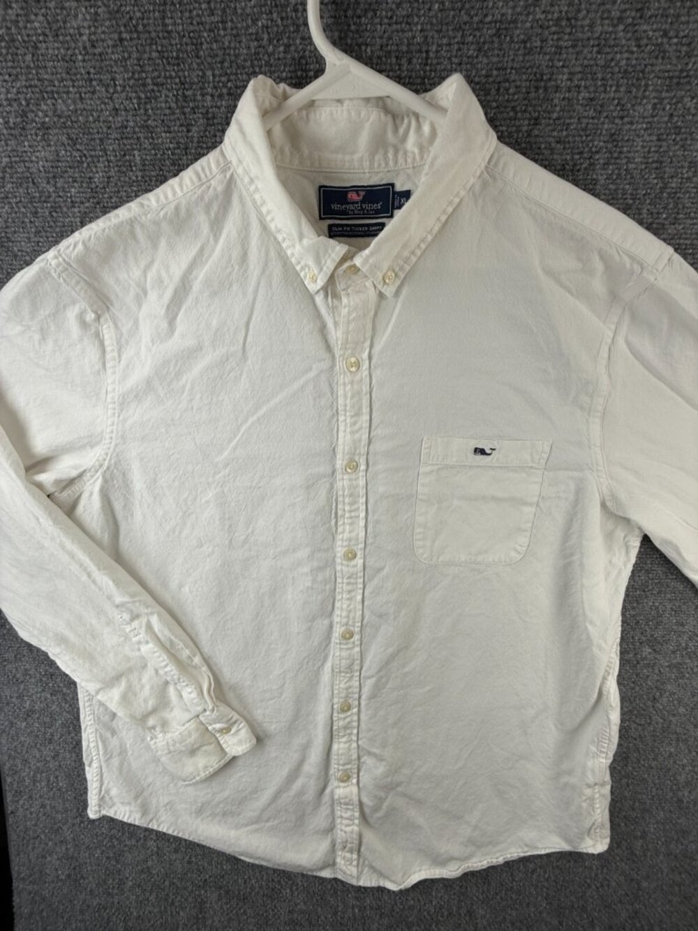 Vineyard Vines XL Cotton Tencel Spandex Slim Fit Tucker Shirt Button Up White **